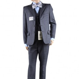 (Артикул 6111-2) Детский классический костюм тройка серый (брюки+пиджак+пиджак)
