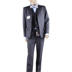 (Артикул 6111-1) Детский классический костюм тройка серый (брюки+пиджак+жилетка)