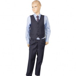 (Артикул 8018-2Ж) Детский костюм синяя полоска (брюки+жилет)